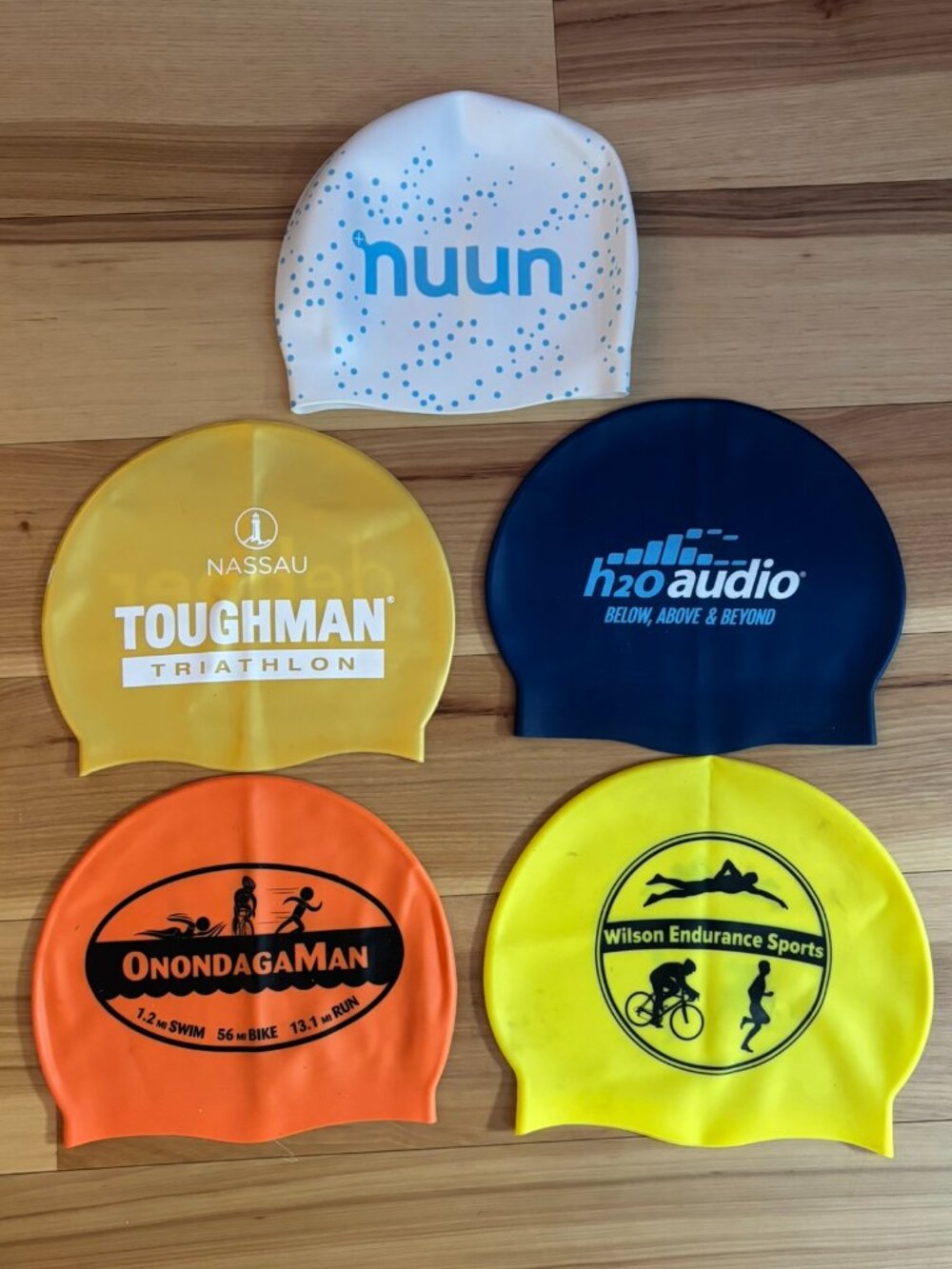 Silicone Swim Cap Bundle (5 Caps)
